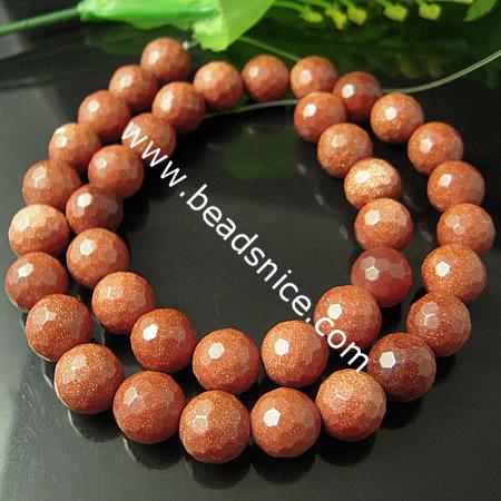 Gold Sand Stone,4mm,14 inch,Hole:about 0.8mm,