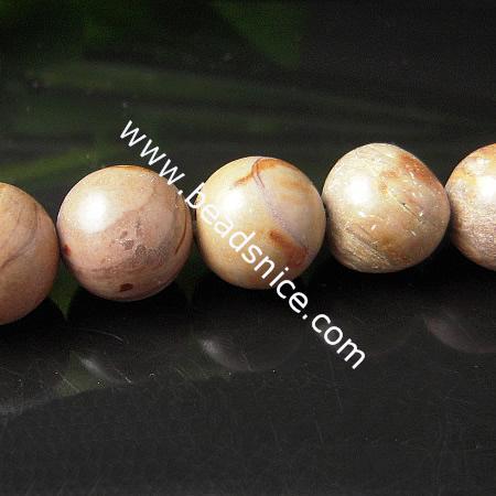 Chinese Jasper Picture Natural,4mm,16 inch,Hole:About 0.8mm,