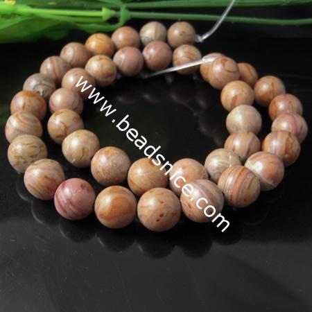 Chinese Jasper Picture Natural,8mm,16 inch,Hole:About 1.2mm,