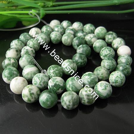 Green Spot Natural,4mm,16 inch,Hole:About 0.8mm,
