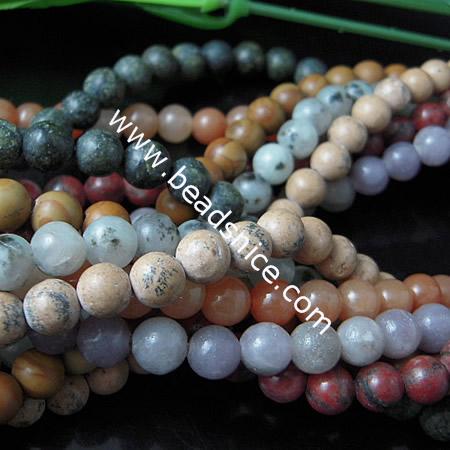 Mixed Genstone Beads,6mm,16 inch,Hole:About 0.8mm,