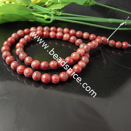 Sesame Red Natural,6mm,16 inch,Hole:About 0.8mm,
