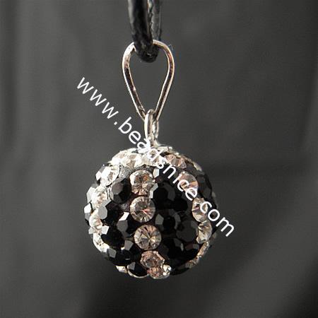 Sterling Silver with  crystal pendant,18x10mm,hole:approx 3x5mm,