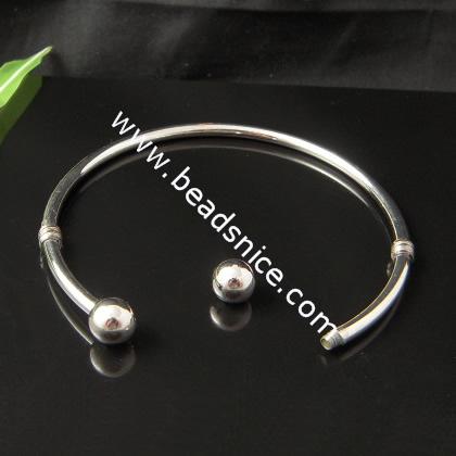 Brass bracelet,3mm thick,bead 8mm,inside diameter:63.5mm,nickel free,lead safe,