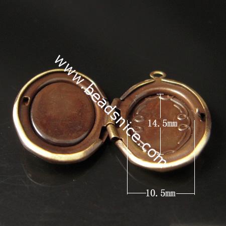 Brass locket photo pendant,24x16mm & 14.5x10.5mm,hole:approx 1.5mm,oval,nickel free,lead safe,