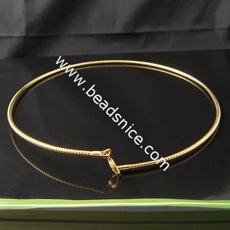 Brass necklace,2.5mm thick,12x6mm clasp,inside diameter:130mm,nickel free,lead safe,