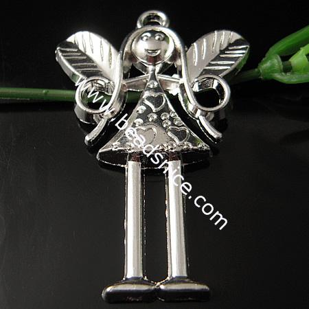 Alloy Pendant,57x37mm,Hole:about 3.5mm,Lead-Safe,Nickel-Free,