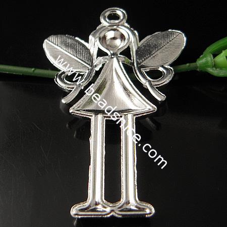 Alloy Pendant,57x37mm,Hole:about 3.5mm,Lead-Safe,Nickel-Free,