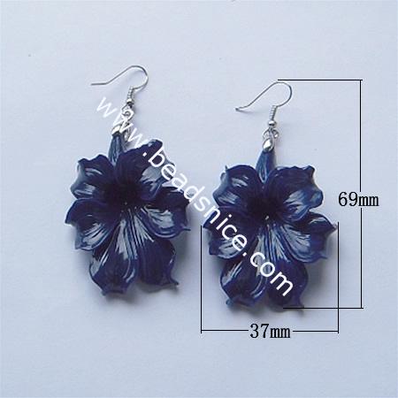 Fashion earring hook plastic earrings for women resin flower earring wholesale jewelry findings gift for her