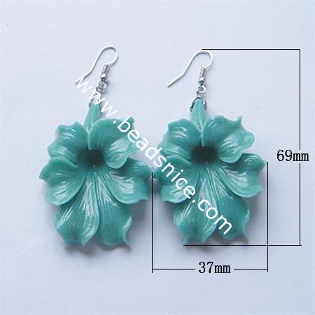 Earring hook resin flower earrings for women wholesale jewelry findings gift for her assorted colors for choice