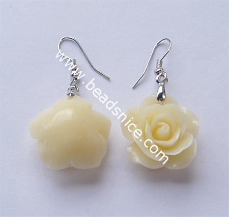 Plastic earring hook yellow rose flower earrings charm drop earring wholesale jewelry making supplies resin assorted styles for 