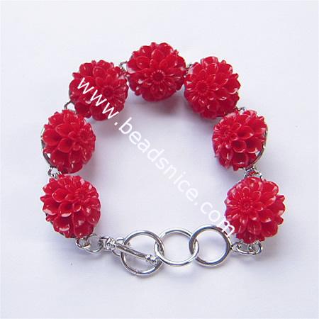 Plastic  bracelet,flower:20mm,length:8 inch,