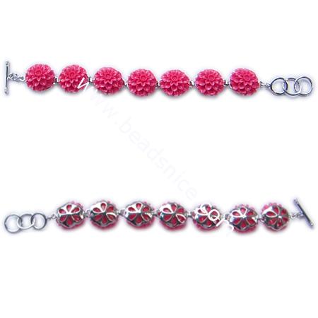 Plastic  bracelet,flower:20mm,length:8 inch,