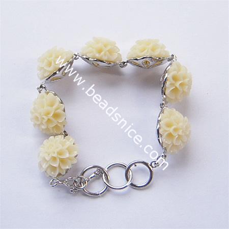 Plastic bracelet,flower:20mm,length:8 inch,