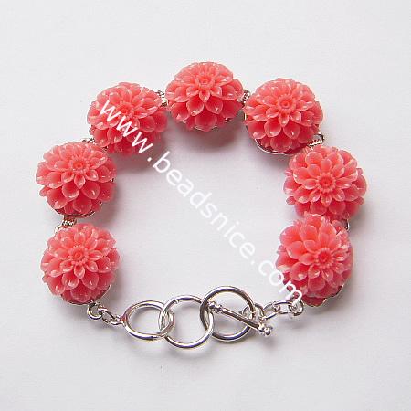 Plastic bracelet,flower:20mm,length:8 inch,