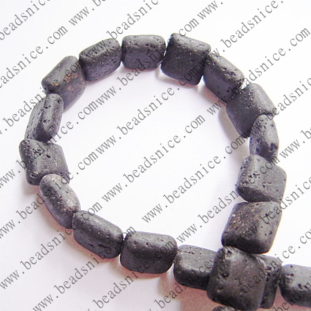 Lava beads Natural ，Square，10.5X10.5X6mm，hole:1.2,16 inch,