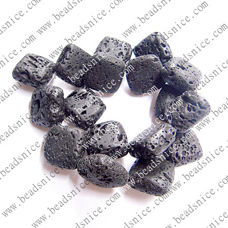 Lava beads Natural ，Diamond，hole:1.5,16 inch,