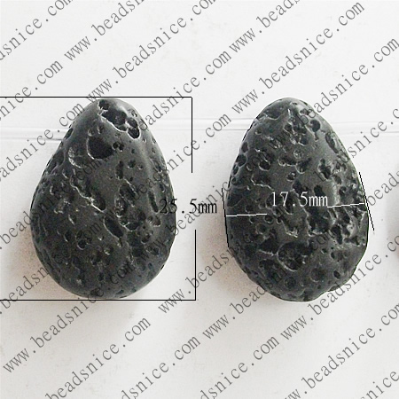 Lava beads Natural ，Teardrop，17.5x25.5x11mm，hole:1.5,16 inch,