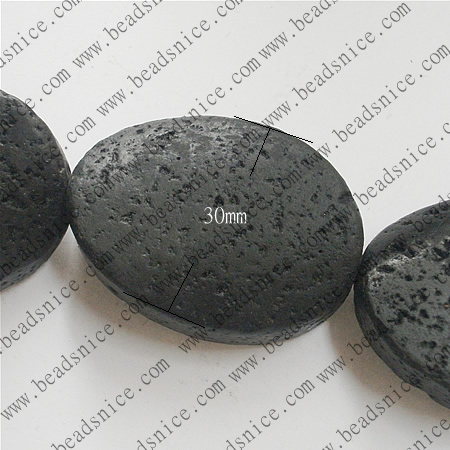Lava beads Natural ，Oval，30X40X13mm，hole:1.5,16 inch,