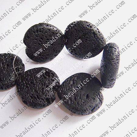 Lava beads Natural ，Heart，40x40x14.5mm，hole:1.5,16 inch,