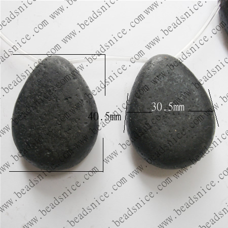 Lava beads Natural ，Drops，30.5x40.5x11.5mm，hole:1.5,16 inch,