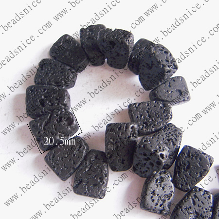 Lava beads Natural ，15.5X20.5X9.5mm，hole:1.5,16 inch,