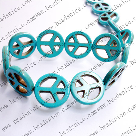 Synthetic Turquoise,20X20X3.5mm，hole:1.2mm, 16inch