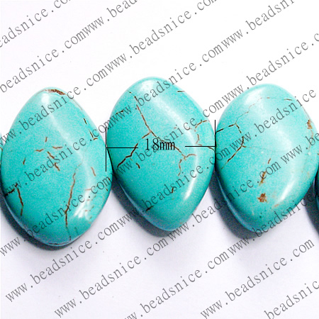 Synthetic Turquoise,Horse Eye,18X28X7.5mm，hole:1.2mm, 16inch