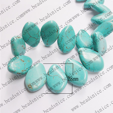 Synthetic Turquoise,Horse Eye,18X28X7.5mm，hole:1.2mm, 16inch