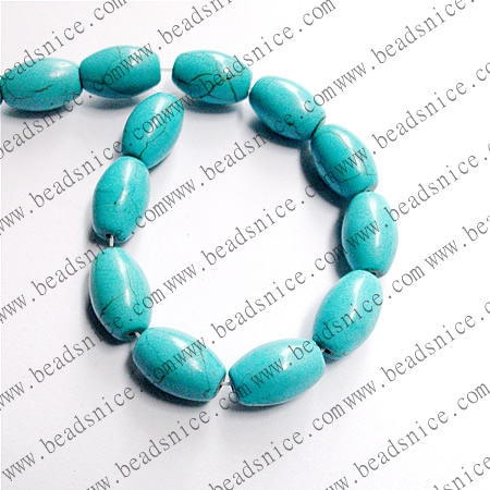 Synthetic Turquoise,Round tube,11X17mm，hole:1.2mm, 16inch