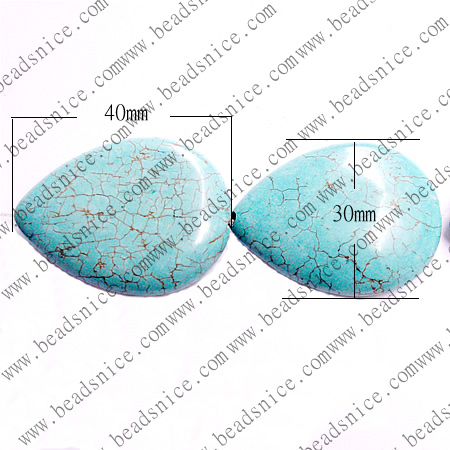 Turquoise Natural,Teardop,30X40X8.5mmhole:1.5,16inch