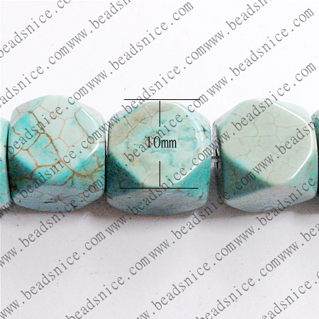 Turquise beads Cube,10X10mm.hole:1.2,16inch