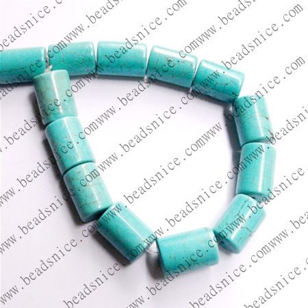 Turquoise beads round tube,12.5X16.5mm,hole:1.2,16inch
