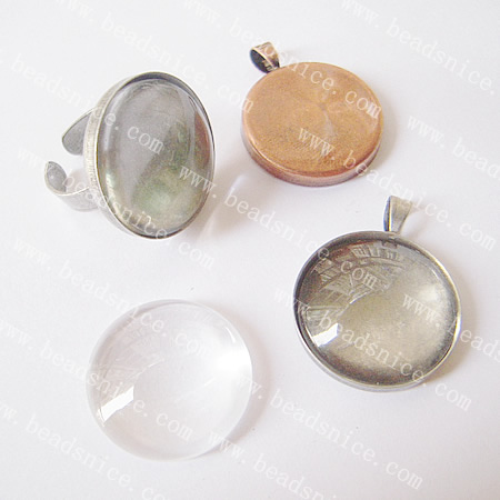 Domed Clear Glass Circle Cabochons,25x25x8mm,nickel free, Great for Rings , Pendant Settings and Earring Blanks,