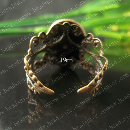 brass finger ring settings,size:9,oval