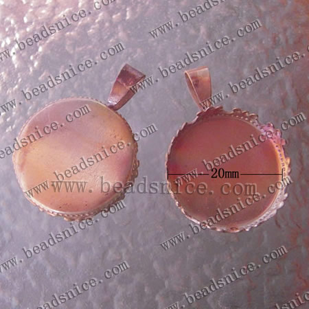 Brass Cabochon Pendant Setting,fits 20mm round,Hole:about 4.5x7.5mm,Lead-Safe,Nickel-Free, rack plating,