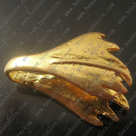 Bail, pendant,pinch style,brass,leaf,many colors available,