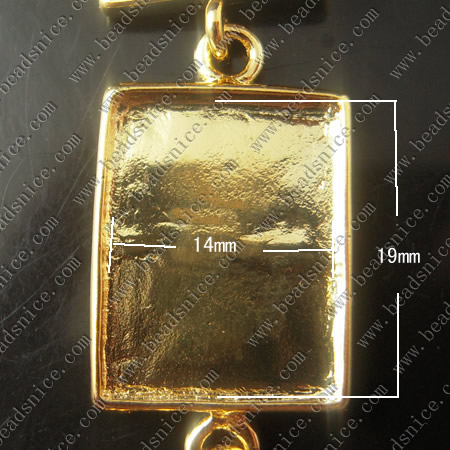 Bracelet Base,Brass,14X19mm,8 inch,