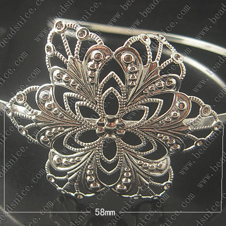 Hairpins Brass,flower 58mm,wide 3mm,