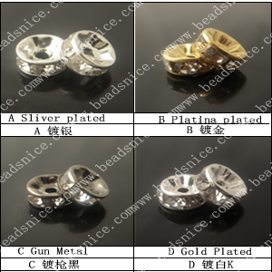 Rhinestone Rondell Beads,brass,Donut,10mmX3.5mm,Hole Approx 4mm,