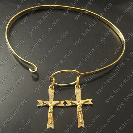Bracelet, Brass,2mm,7.5inch,pendant:14X23mm,