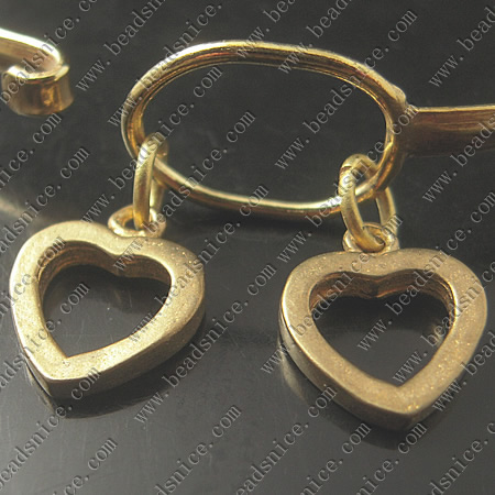 Bracelet, Brass,2mm,7.5inch,pendant:12X14mm,