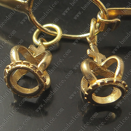 Bracelet, Brass,2mm,7.5inch,pendant:8X15mm,