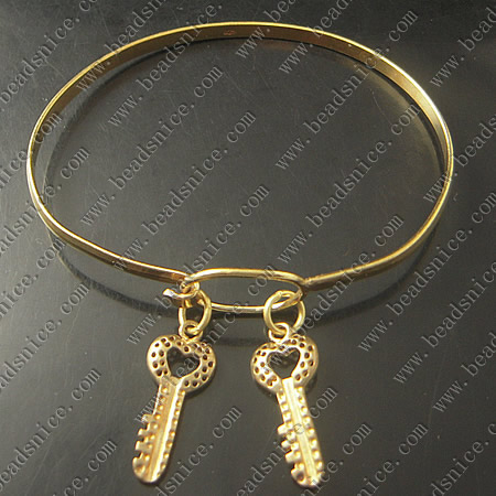 Bracelet, Brass,2mm,7.5inch,pendant:9X22mm,