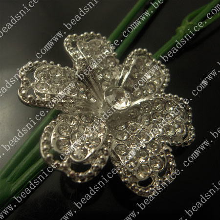 Alloy Spacer Bars With Rhinestone ,41mm,hole:1.5mm,