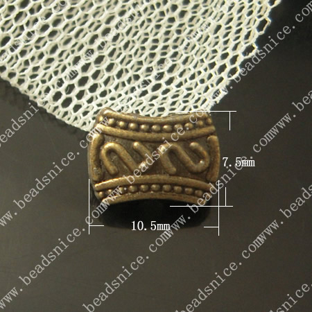 Zinc Alloy Spacer Beads,7.5X10.5X4mm,hole:1-2mm,Nickel-free,Lead-free,