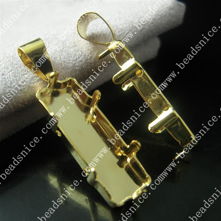 Brass Pendant,fits 8X29X5mm rectangle,hole:4X6mm,rack plating,