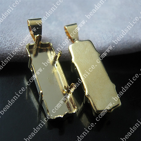 Brass Pendant,fits 8X29X5mm rectangle,hole:4X6mm,rack plating,