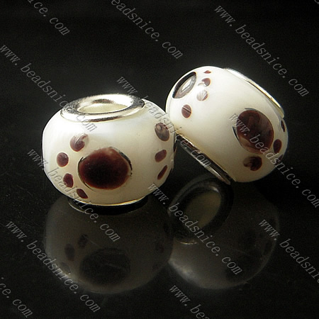 Lampwork European Beads,14x14mm,Hole About::5mm,