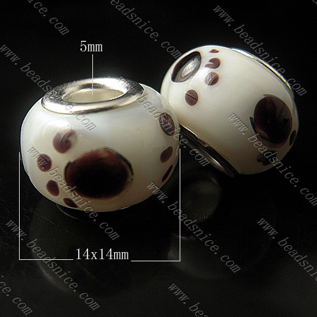 Lampwork European Beads,14x14mm,Hole About::5mm,